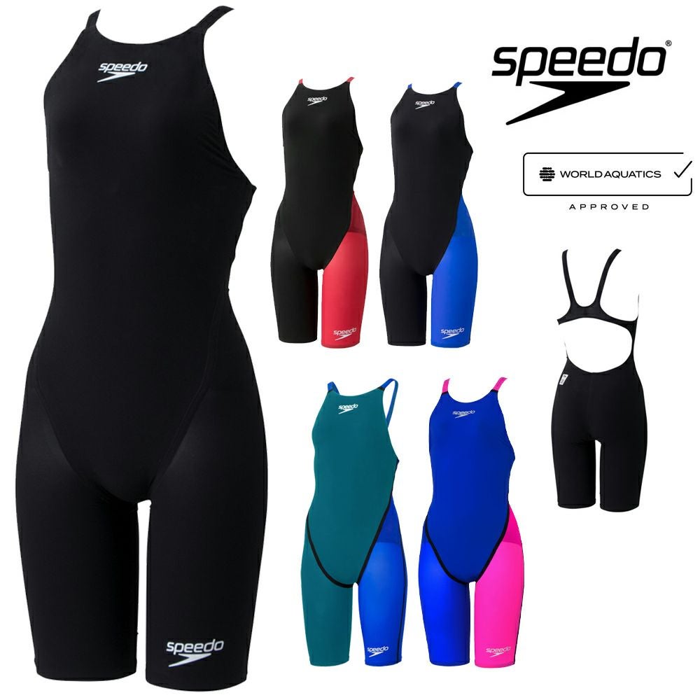 スピードSPEEDO競泳水着レディースWA承認モデルFastskinPro3ファストスキンプロ3オープンバックニースキンSCW12101Ffinaマークあり