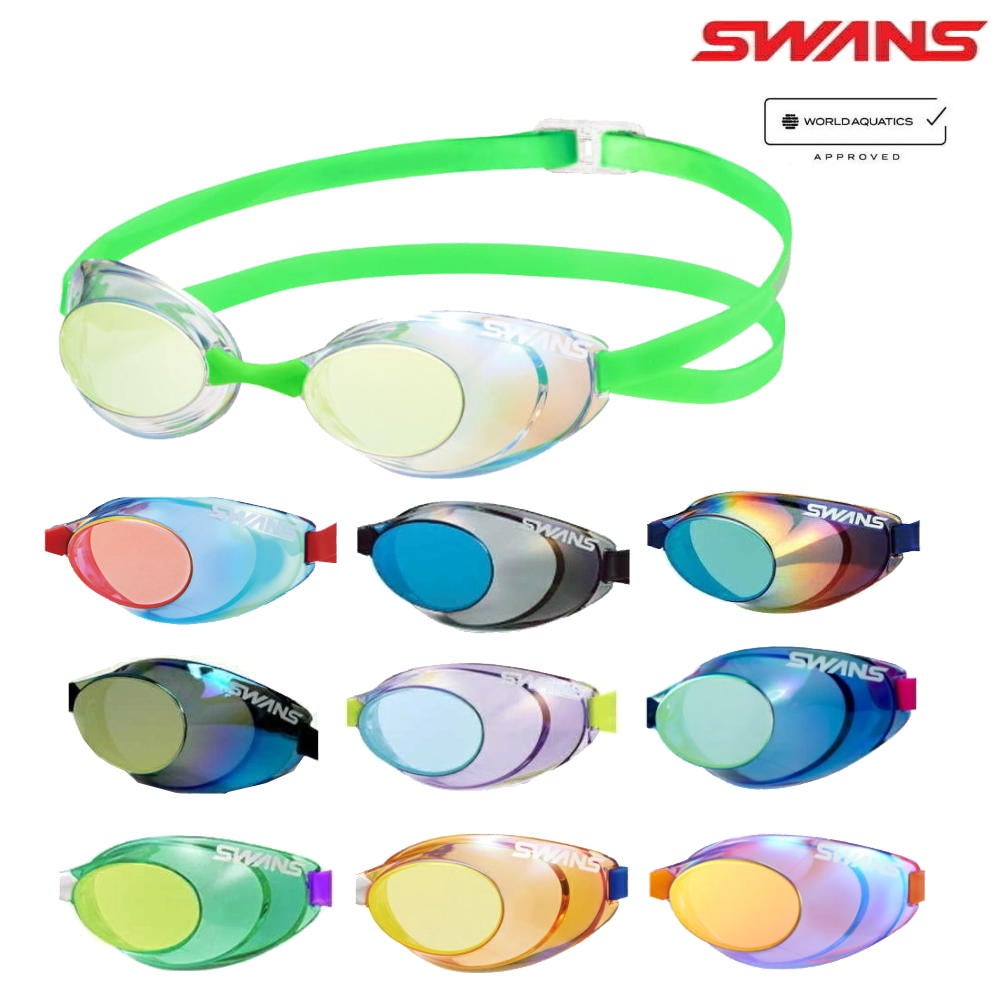 スイミングゴーグルSWANSスワンズSniperノンクッションミラーfina承認スナイパーSR-10M