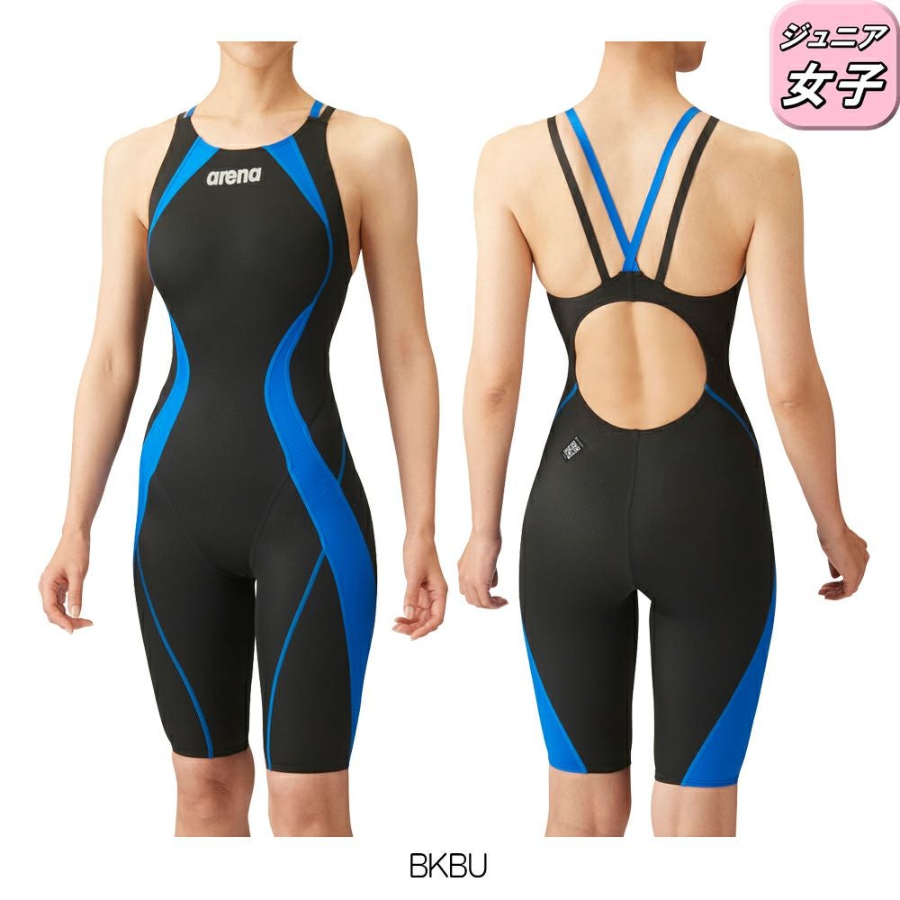 アリーナARENA競泳水着ジュニア女子WA承認モデルレーシングハーフスパッツオープンバックオールインワンAQUAADVANCEDAQUAXTREME2024年春夏モデルARN-4020WJfinaマークあり