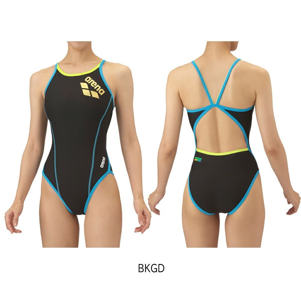 アリーナARENA競泳水着練習用水着レディーストレーニングワンピースオープンバックタフスキンT2E競泳練習水着2024年春夏モデルSAR-4100W