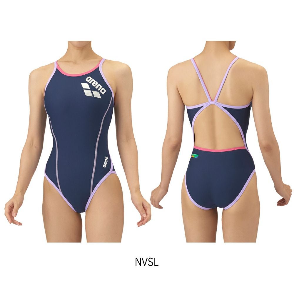 アリーナARENA競泳水着練習用水着レディーストレーニングワンピースオープンバックタフスキンT2E競泳練習水着2024年春夏モデルSAR-4100W