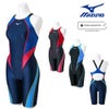 ミズノMIZUNO競泳水着レディースWA承認モデルSTREAMACEハーフスーツレースオープンバックストリームフィットA2024年春夏モデルN2MGB220finaマークあり