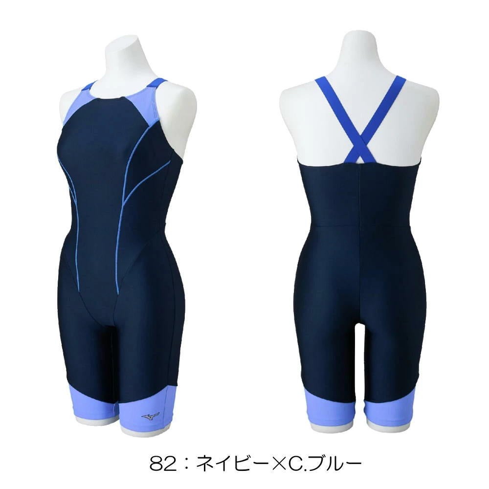 ミズノMIZUNOフィットネス水着レディースSTROKEONEオールインワンパッド付き2024春夏モデルN2JGB302