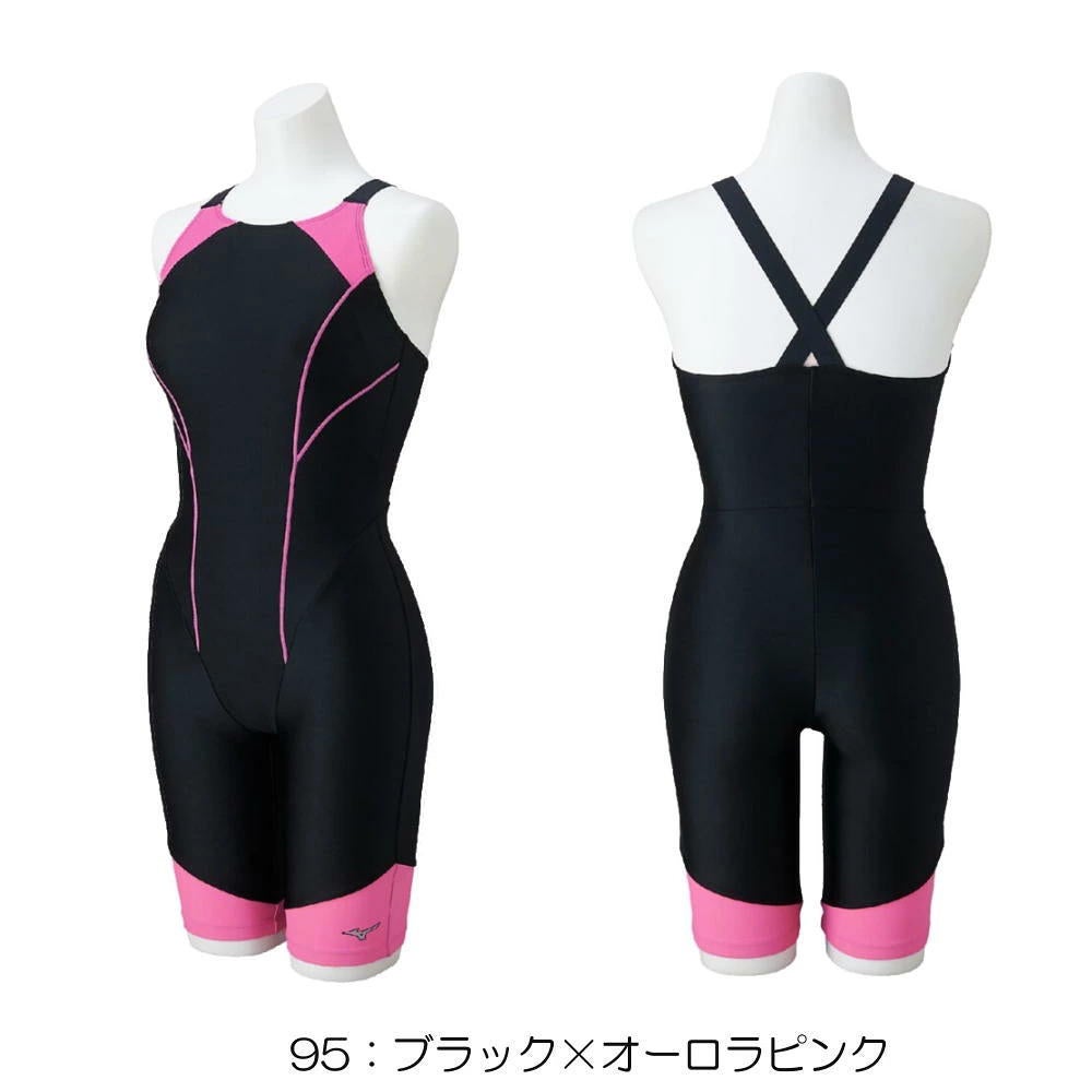 ミズノMIZUNOフィットネス水着レディースSTROKEONEオールインワンパッド付き2024春夏モデルN2JGB302
