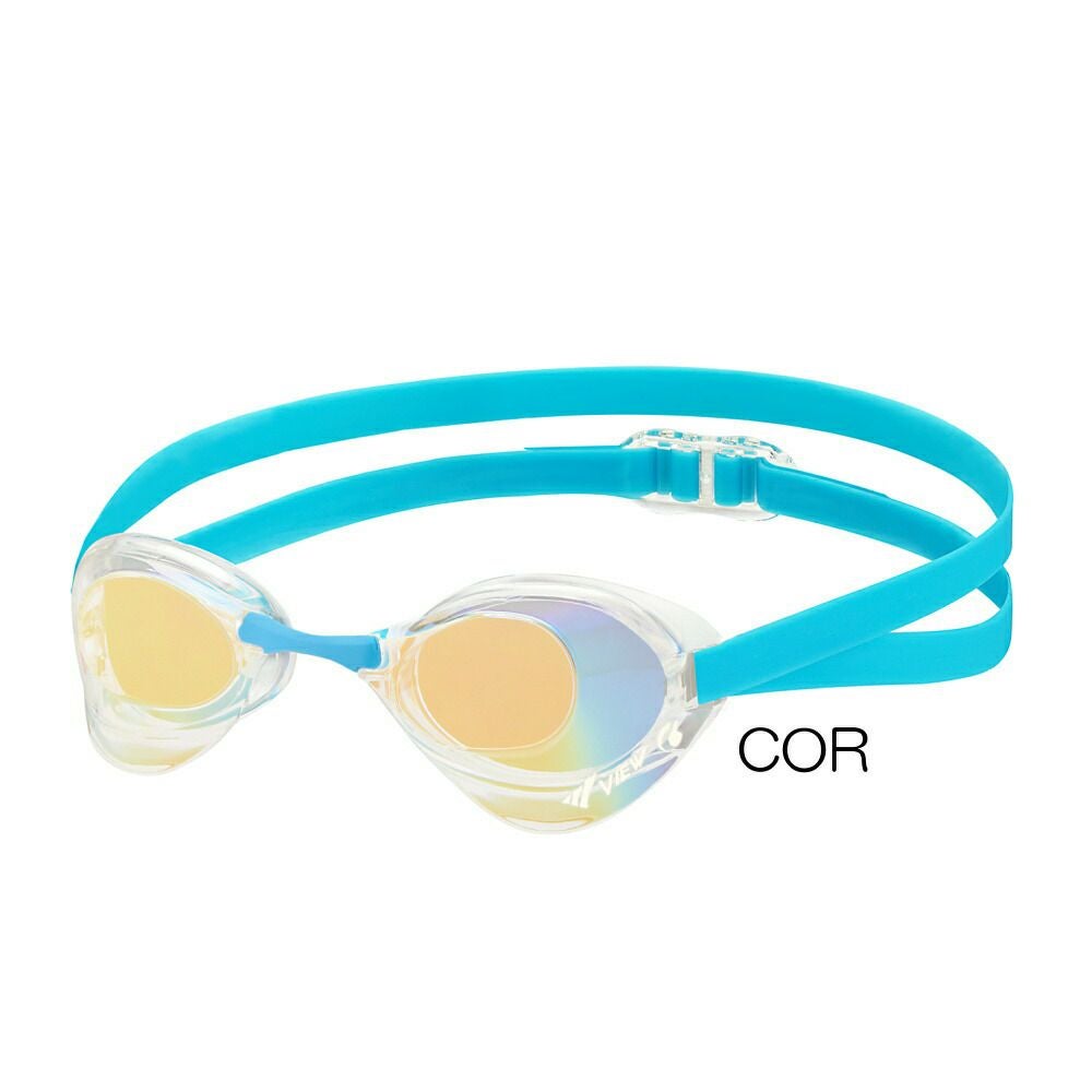 VIEW スイミング レーシング ゴーグル 水泳 競泳  FINA承認  ミラーゴーグル BLADE(ブレード) スワイプアンチフォグ swipe V121SAM