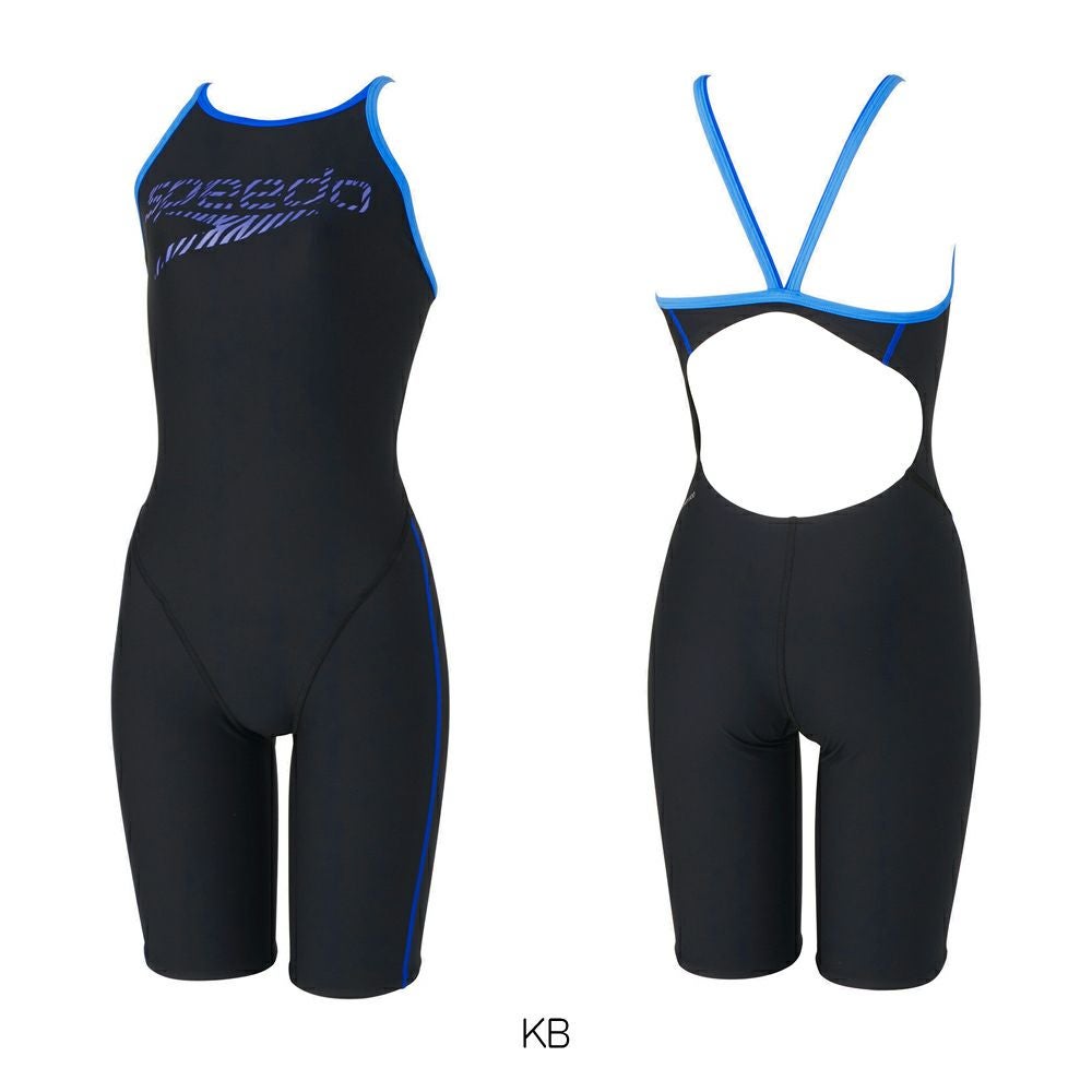 スピードSPEEDO競泳水着練習用水着レディースゼブラスタックターンズニースキンENDURANCEECO競泳練習水着オールインワン2024年秋冬モデルSTW12450