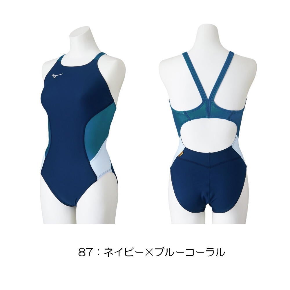 ミズノMIZUNO競泳水着練習用水着レディースエクサースーツミディアムカットEXERSUITSU-Fitダイナモーションフィット競泳練習水着N2MAB761