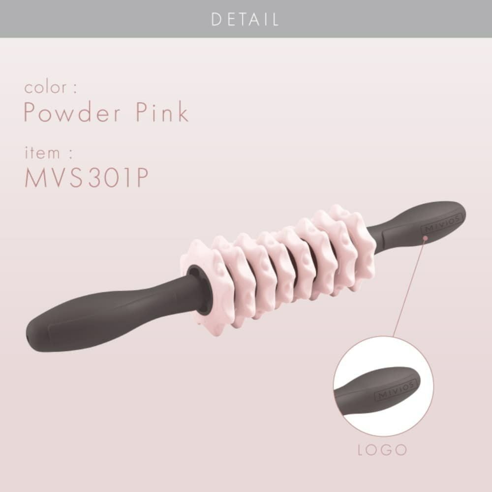 MIVIOSミヴィオスカスタムスティックローラーパウダーピンクアルインコALINCOマッサージフィットネスエクササイズストレッチトレーニングMVS301P