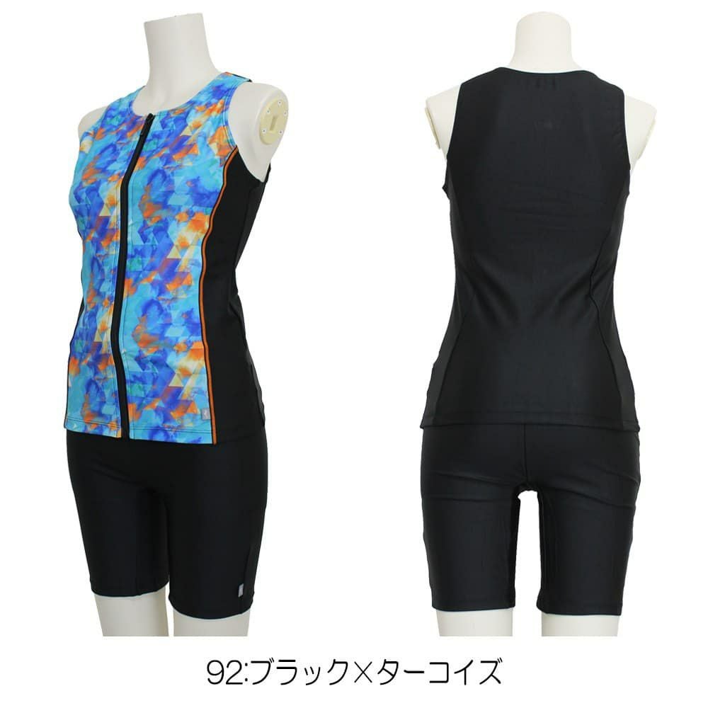 ミズノMIZUNOフィットネス水着レディースセパレーツセパレートファスナー付き袖なしパッド付きN2JGB838