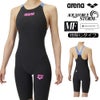 ARENAアリーナ競泳水着レディースアクアフォースストームAQUAFORCESTORMMFレーシングワンピーススパッツクローズバック・ハーフレッグ背閉じタイプ高速水着中距離長距離選手向きARN-4005W