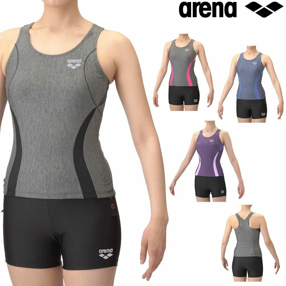 アリーナARENAフィットネス水着レディースフィットネスセパレーツYバックショートレッグ差し込みパッドパッド付きAS5SWF40L