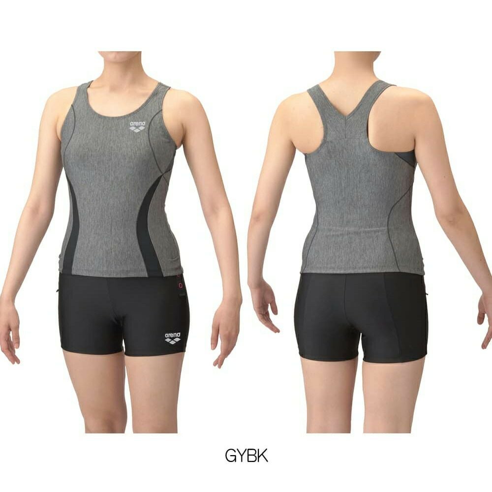 アリーナARENAフィットネス水着レディースフィットネスセパレーツYバックショートレッグ差し込みパッドパッド付きAS5SWF40L