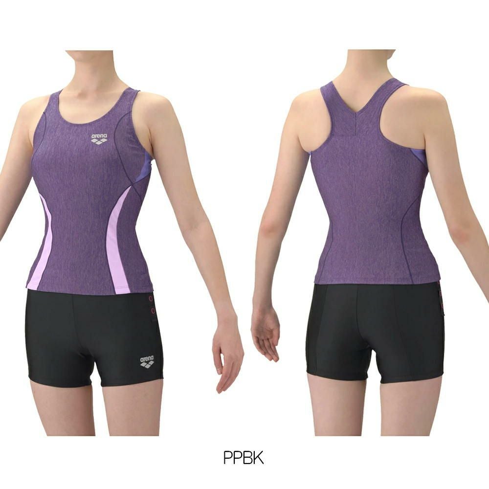 アリーナARENAフィットネス水着レディースフィットネスセパレーツYバックショートレッグ差し込みパッドパッド付きAS5SWF40L