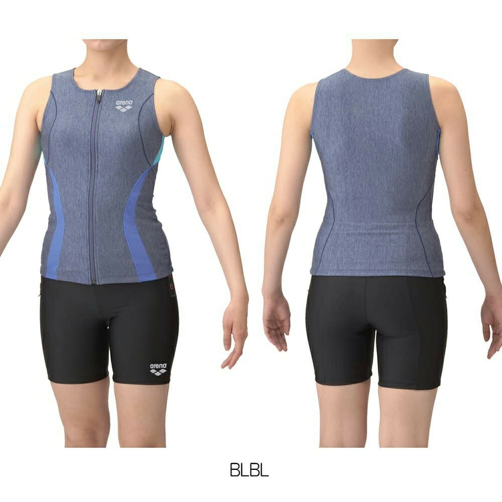 アリーナARENAフィットネス水着レディースフィットネスセパレーツカバーバックミドルレッグ差し込みパッドパッド付きAS5SWF41L