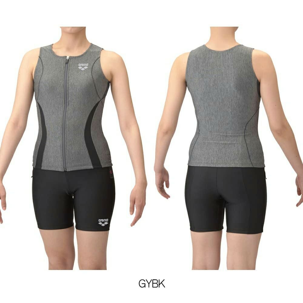 アリーナARENAフィットネス水着レディースフィットネスセパレーツカバーバックミドルレッグ差し込みパッドパッド付きAS5SWF42L