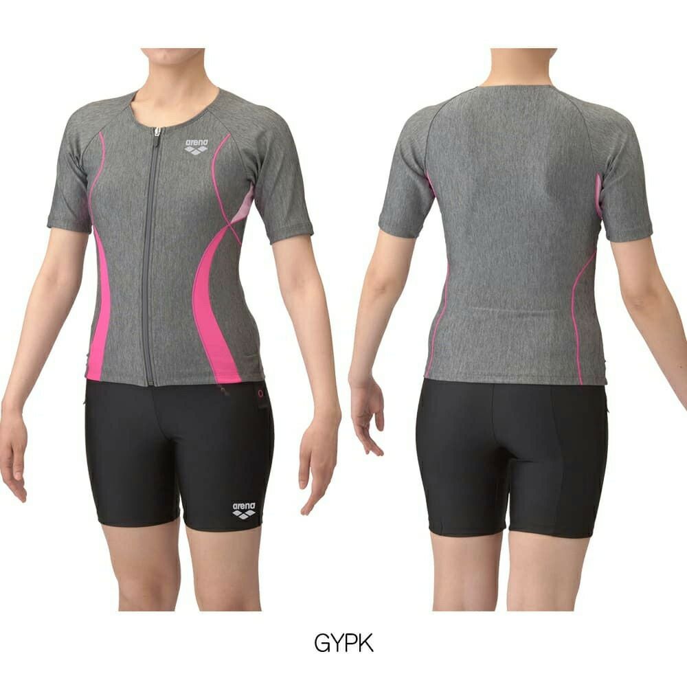 アリーナARENAフィットネス水着レディースフィットネスセパレーツカバーバックミドルレッグ差し込みパッドパッド付きAS5SWF44L