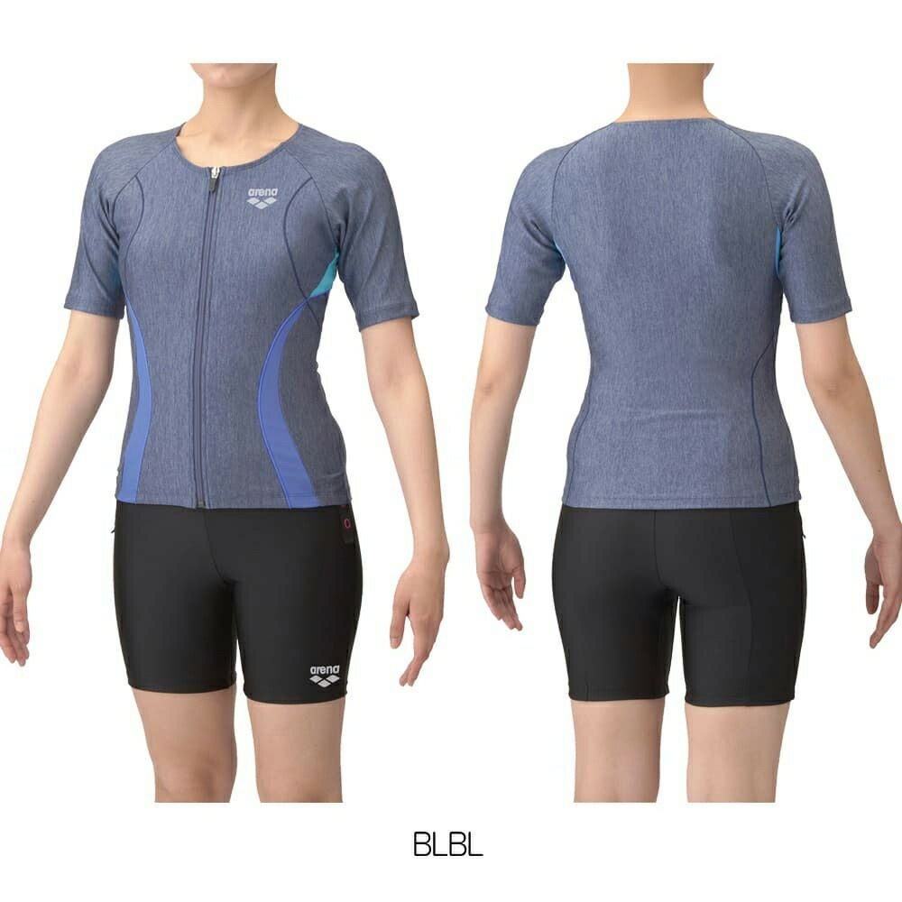 アリーナARENAフィットネス水着レディースフィットネスセパレーツカバーバックミドルレッグ差し込みパッドパッド付きAS5SWF44L