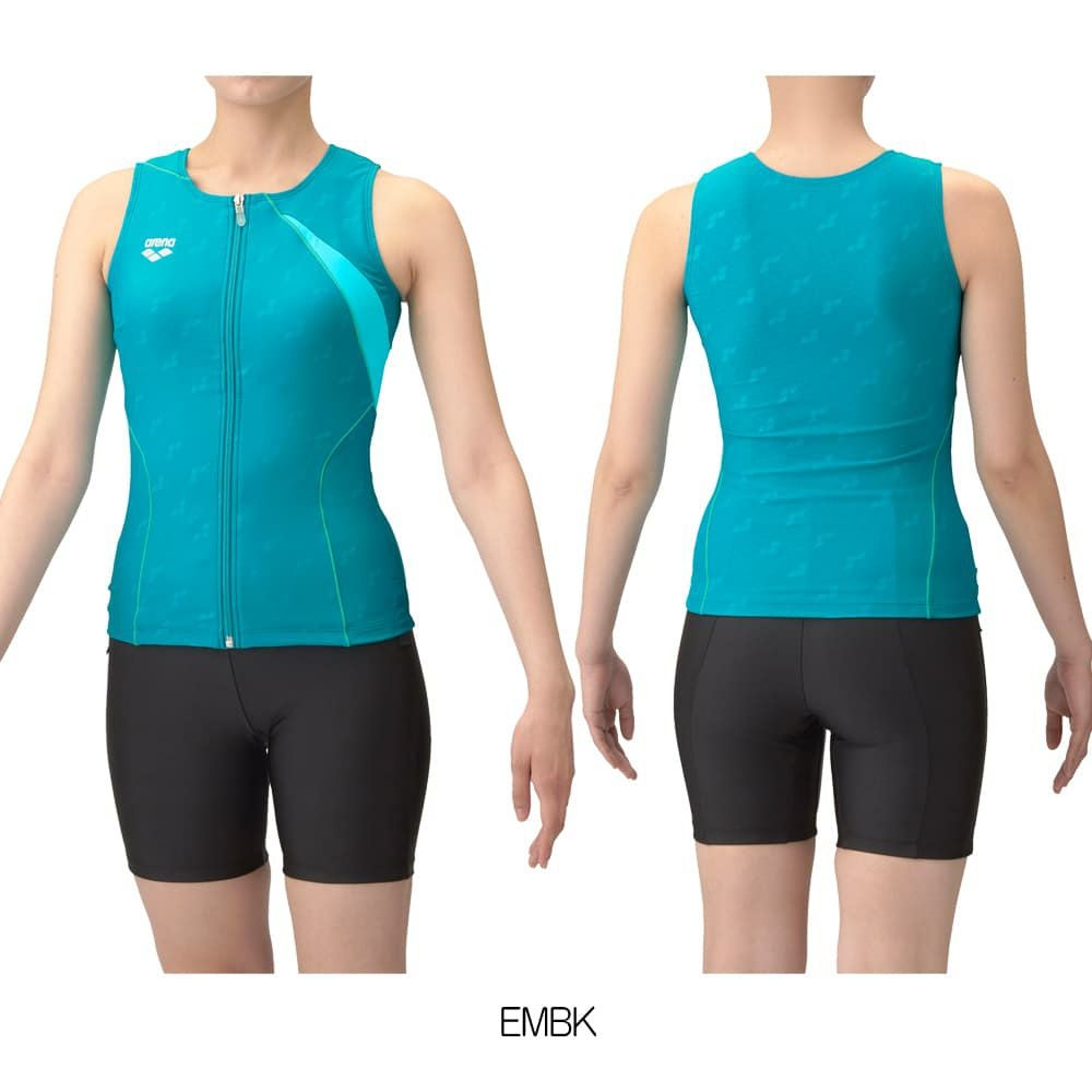 アリーナARENAフィットネス水着レディースフィットネスセパレーツカバーバックミドルレッグ差し込みパッドパッド付きダブルエステル2025年春夏モデルAS5SWF45L