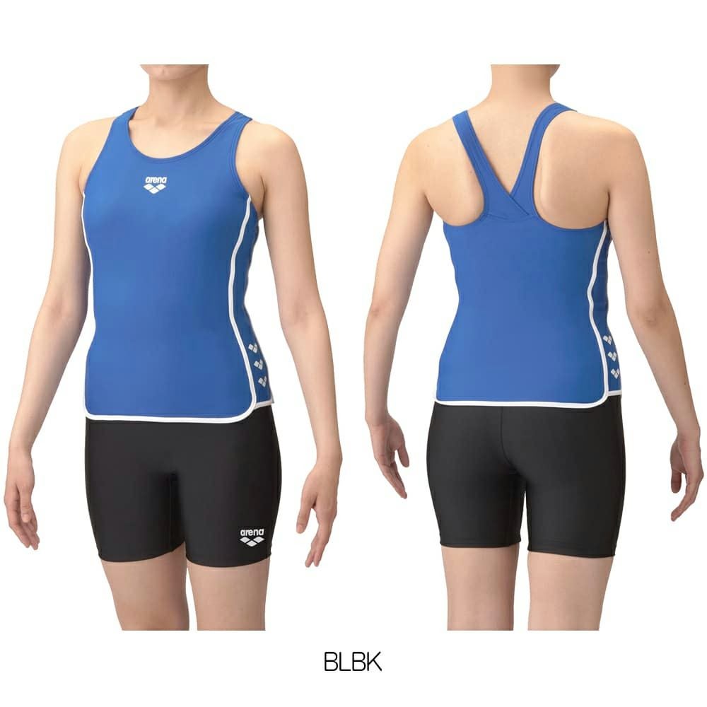 アリーナARENAフィットネス水着レディースフィットネスセパレーツYバックミドルレッグ差し込みパッドパッド付きフルダルUV2025年春夏モデルAS5SWF47L