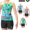 アリーナARENAフィットネス水着レディースフィットネスセパレーツカバーバックミドルレッグ差し込みパッドパッド付きフルダル2WAY2025年春夏モデルAS5SWF54L