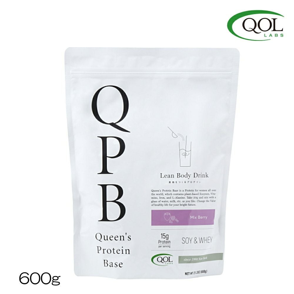 QOLキューオーエルラボラトリーズクイーンズプロテインベースQueen’sProteinBaseQPBSOY＆WHEYソイ＆ホエイミックスベリー味600gQOL-17136