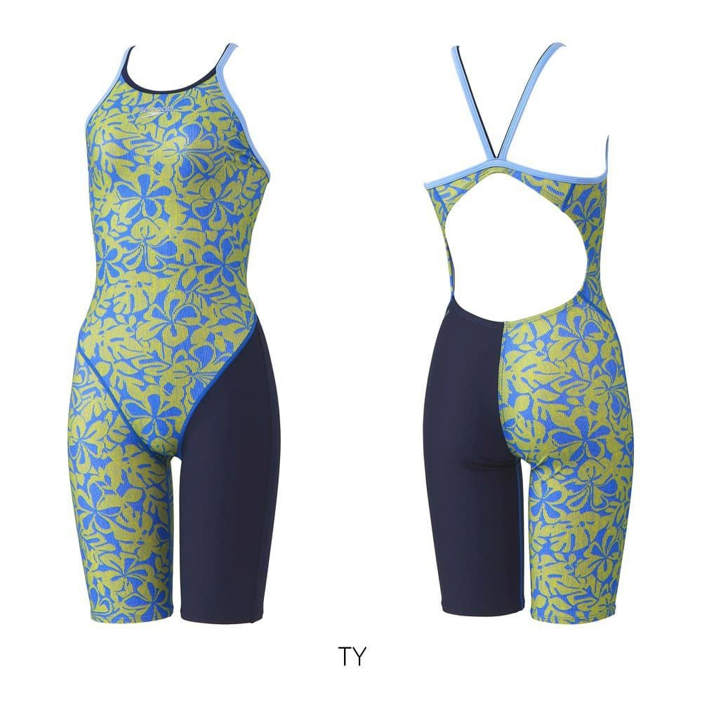 スピードSPEEDO競泳水着練習用水着レディースアロアロターンズニースキンオールインワンENDURANCEECO競泳練習水着2025年春夏モデルSTW12507