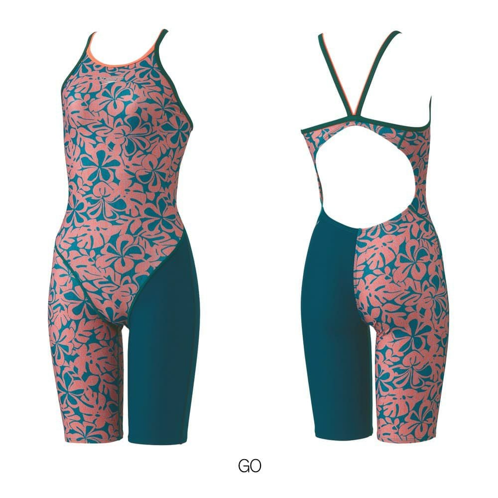 スピードSPEEDO競泳水着練習用水着レディースアロアロターンズニースキンオールインワンENDURANCEECO競泳練習水着2025年春夏モデルSTW12507