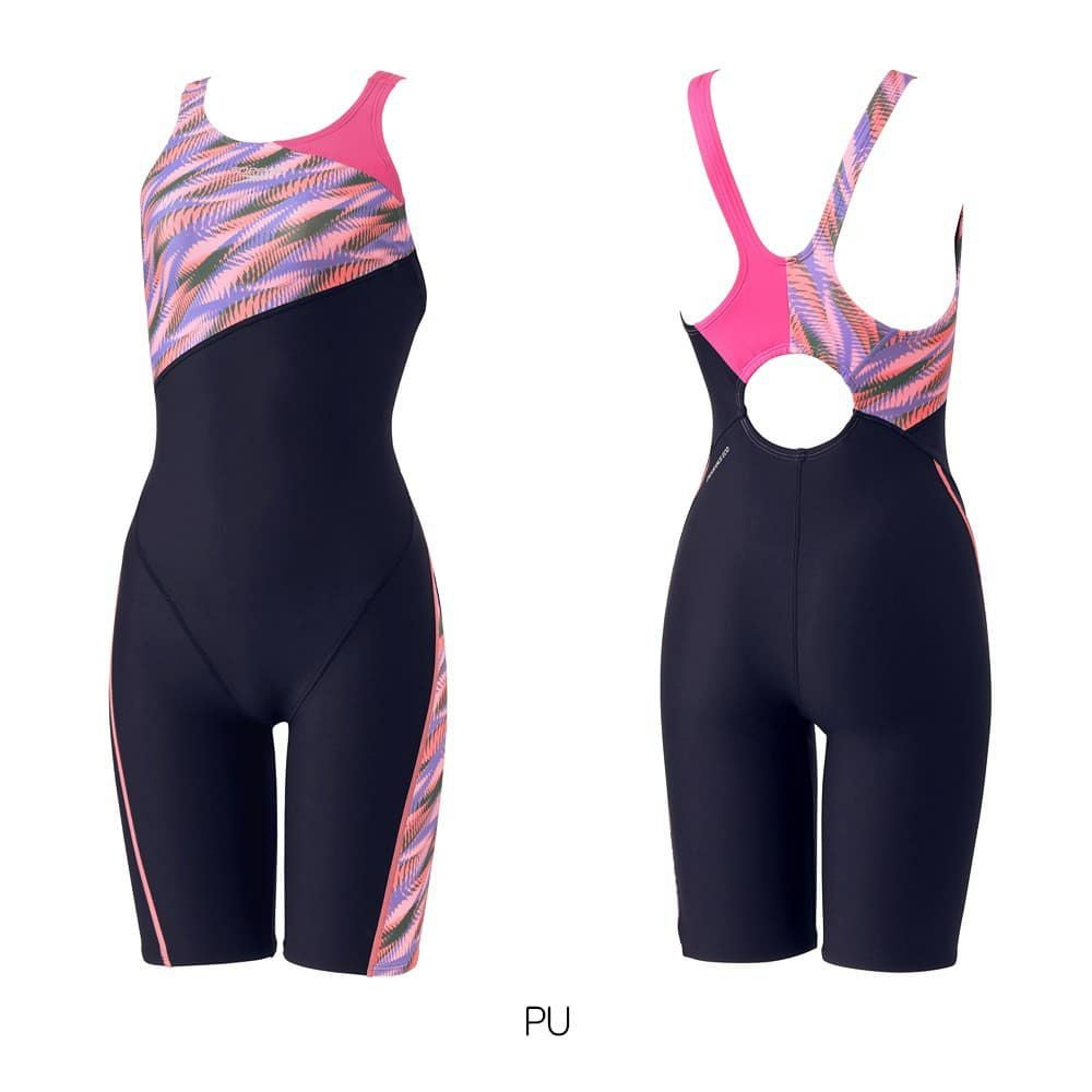 スピードSPEEDO競泳水着練習用水着レディースラウラウターンズニースキンオールインワンENDURANCEECO競泳練習水着2025年春夏モデルSTW12509