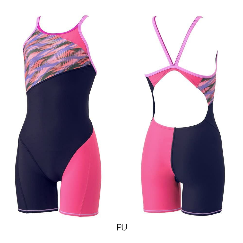 スピードSPEEDO競泳水着練習用水着レディースラウラウターンズショートニースキンオールインワンENDURANCEECO競泳練習水着2025年春夏モデルSTW12510