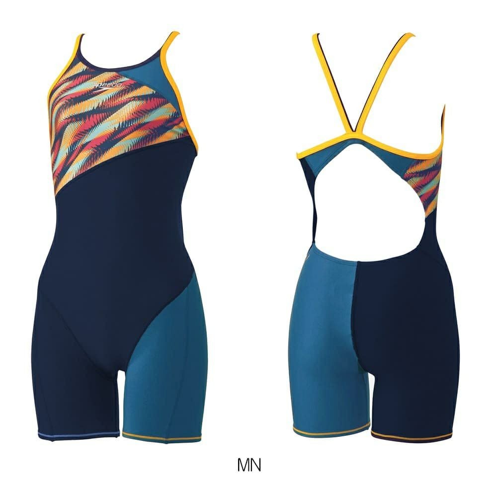 スピードSPEEDO競泳水着練習用水着レディースラウラウターンズショートニースキンオールインワンENDURANCEECO競泳練習水着2025年春夏モデルSTW12510