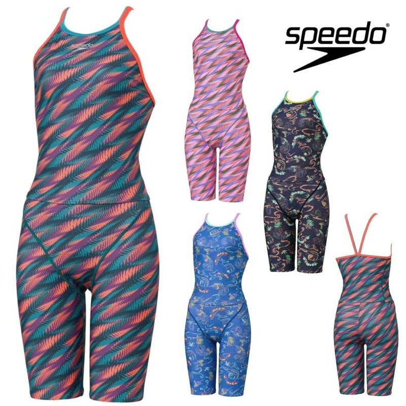 スピードSPEEDO競泳水着練習用水着レディースファンピースターンズスーツーミドルオールインワンENDURANCEECO競泳練習水着2025年春夏モデルSTW22502