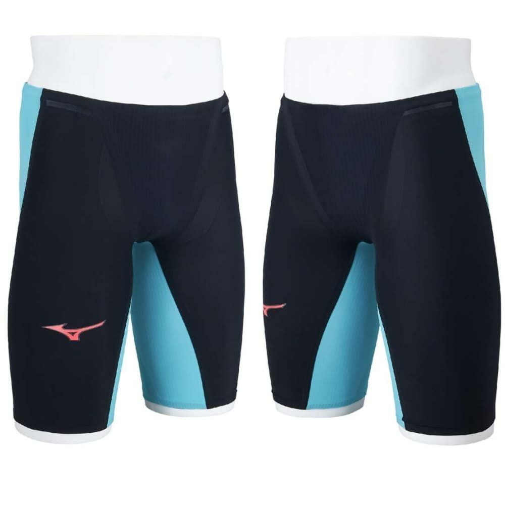 ミズノ競泳水着メンズGXSONIC6NVWA承認モデルGXSONICVIハーフスパッツ布帛素材競泳全種目短距離～中・長距離選手向きMIZUNO高速水着男性用2025年春夏モデル新色ターコイズN2MBA501finaマークあり