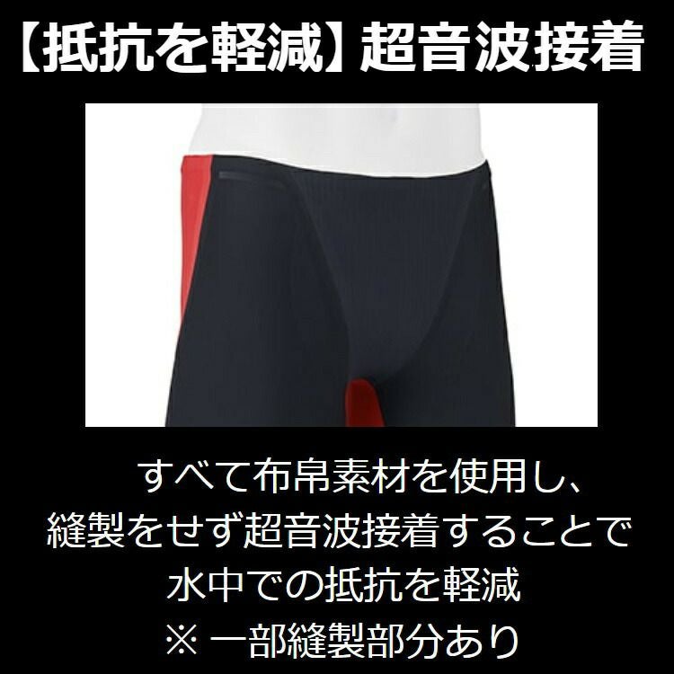 ミズノ競泳水着メンズGXSONIC6CRWA承認モデルGXSONICVIハーフスパッツ布帛素材競泳全種目短距離～中・長距離選手向きMIZUNO高速水着男性用2025年春夏モデル新色ターコイズN2MBA502finaマークあり