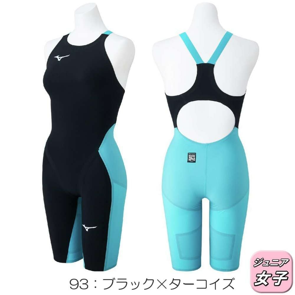 ミズノ競泳水着ジュニア女子GXSONIC6CRWA承認モデルGXSONICVIハーフスーツ布帛素材競泳全種目短距離～中・長距離選手向きMIZUNO高速水着子供用2025年春夏モデル新色ターコイズN2MGA702-Jfinaマークあり