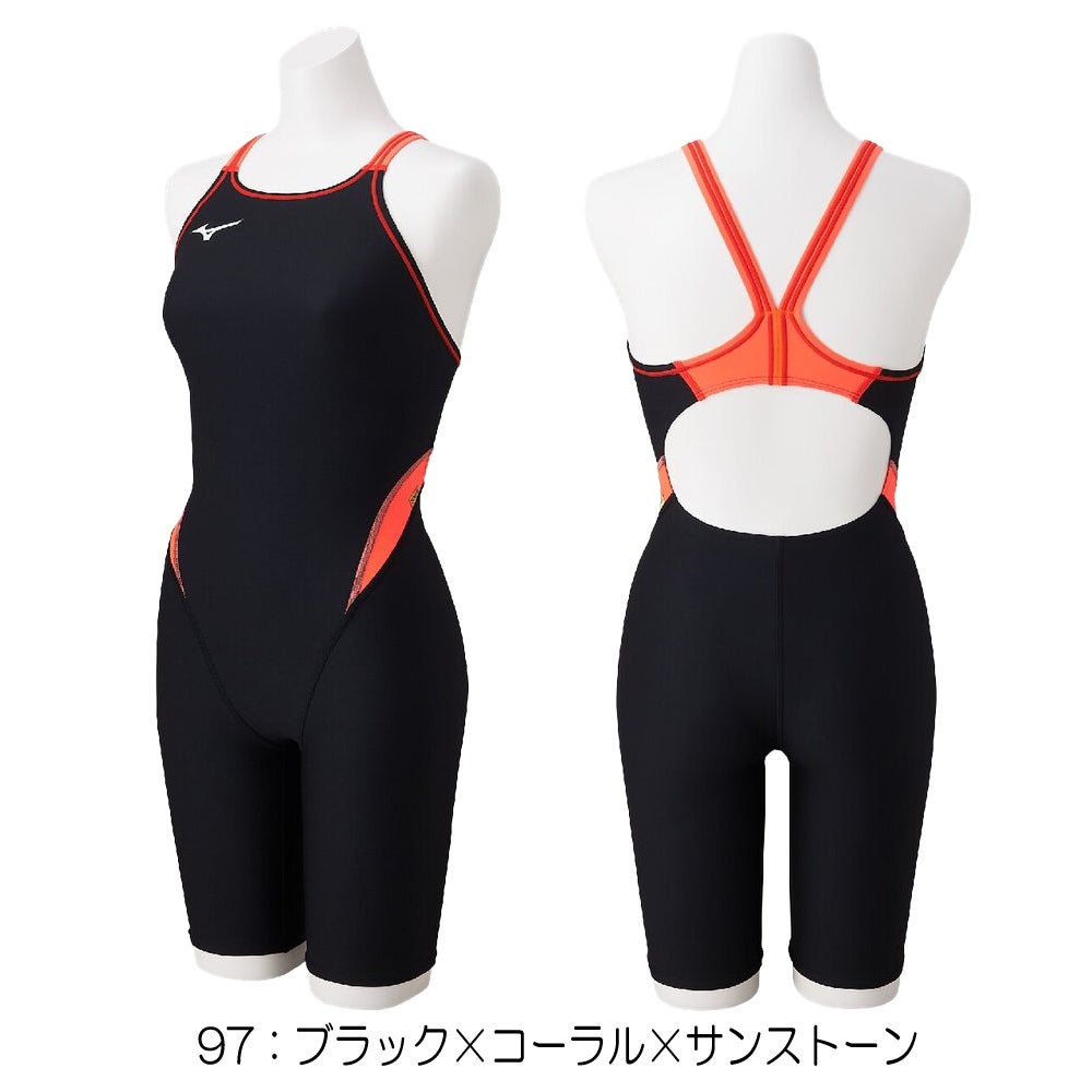 ミズノMIZUNO競泳水着練習用水着レディースエクサースーツハーフスーツオールインワンEXERSUITSU-Fit競泳練習水着2025年春夏モデルN2MGC263