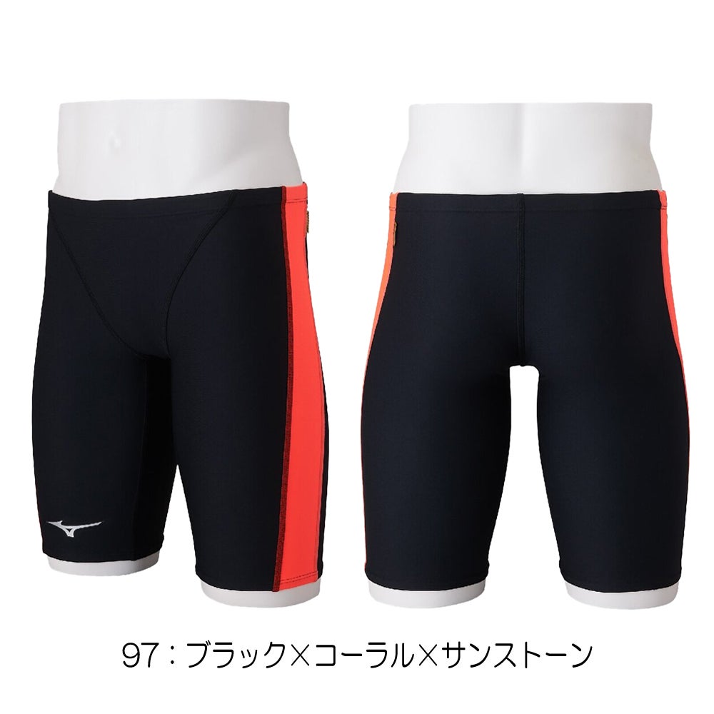 ミズノMIZUNO競泳水着練習用水着メンズエクサースーツハーフスパッツEXERSUITSU-Fit競泳練習水着2025年春夏モデルN2MBC063