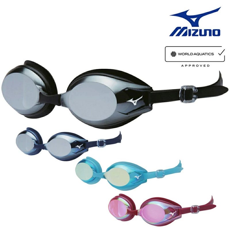 ミズノMIZUNO水泳フィットネスゴーグルゴーグルミラーレンズクッション付きWA承認モデルくもり止め競泳2025年春夏モデルN3JEC611FINA承認