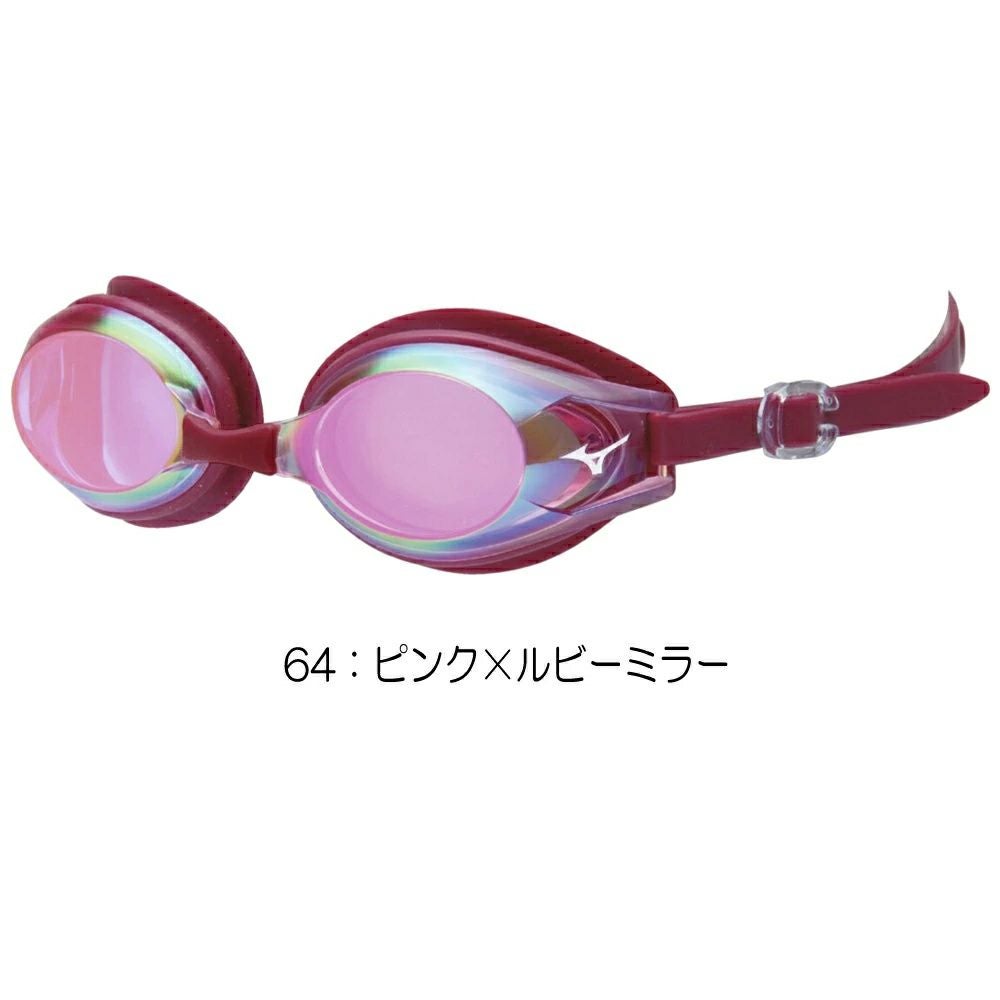 ミズノMIZUNO水泳フィットネスゴーグルゴーグルミラーレンズクッション付きWA承認モデルくもり止め競泳2025年春夏モデルN3JEC611FINA承認