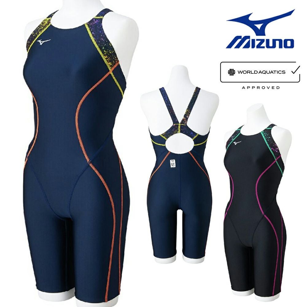 ミズノMIZUNO競泳水着レディースWA承認モデルSTLalaハーフスーツマスターズバックオールインワン2025年春夏モデルN2MGC246finaマークあり