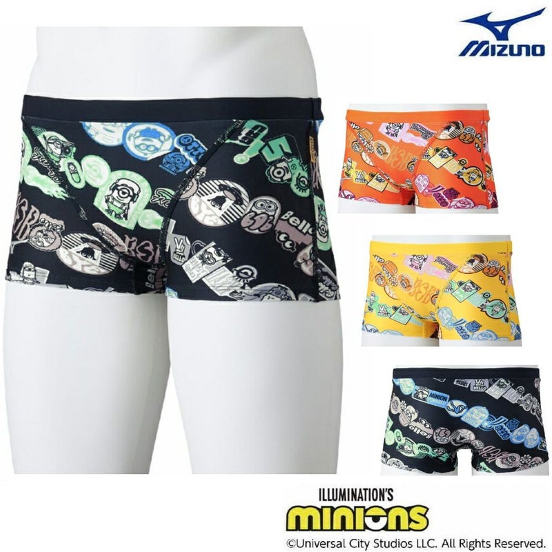 ミズノMIZUNO競泳水着メンズ練習用エクサースーツショートスパッツEXERSUITSU-FitミニオンズMINIONS2025年春夏モデルN2MBC096