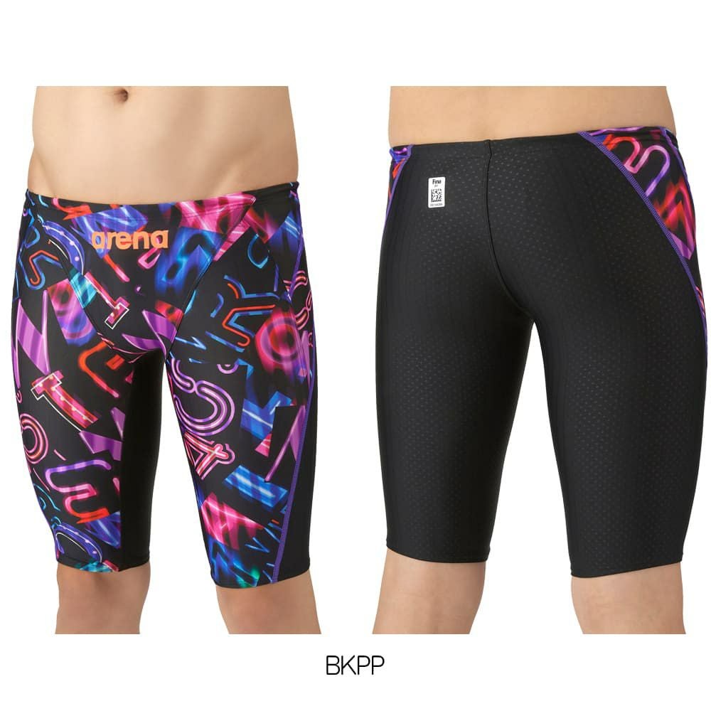 アリーナARENA競泳水着メンズWA承認モデルレーシングスパッツハーフレッグAQUARACINGAQUASTRIPE-D2025年秋冬モデルAS5FRC62Mfinaマークあり