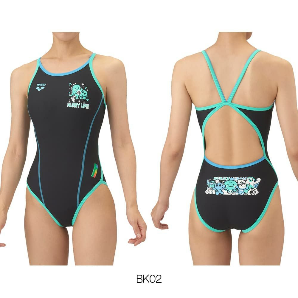 アリーナARENA競泳水着練習用水着レディーストレーニングワンピースオープンバックタフスーツアリーナ君タフスキンE競泳練習水着2025年秋冬モデルAS5FWM00L