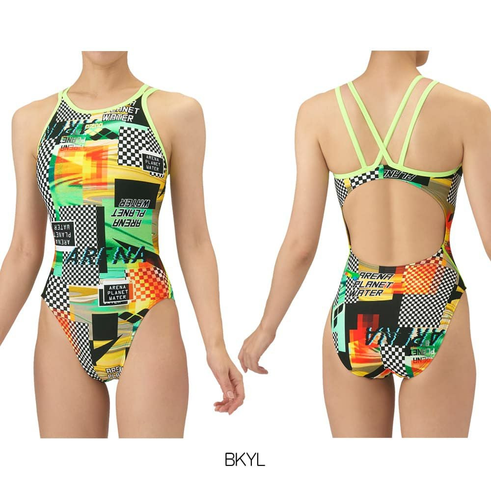 アリーナARENA競泳水着練習用水着レディーストレーニングワンピースオープンバックタフスーツタフスキンT2E競泳練習水着2025年秋冬モデルAS5FWM22L