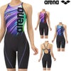 アリーナARENA競泳水着練習用水着レディーストレーニングワンピーススパッツオープンバックハーフレッグオールインワンタフスーツタフスキンE競泳練習水着2025年秋冬モデルAS5FWM27L