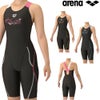 アリーナARENAフィットネス水着レディースフィットネスワンピーススパッツオープンバックハーフレッグひっかけパッドオールインワンAQUAEXAパッド付き2025年秋冬モデルAS5FWF10L