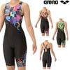 アリーナARENAフィットネス水着レディースフィットネスワンピーススパッツオープンバックハーフレッグひっかけパッドオールインワンAQUAEXAパッド付き2025年秋冬モデルAS5FWF12L