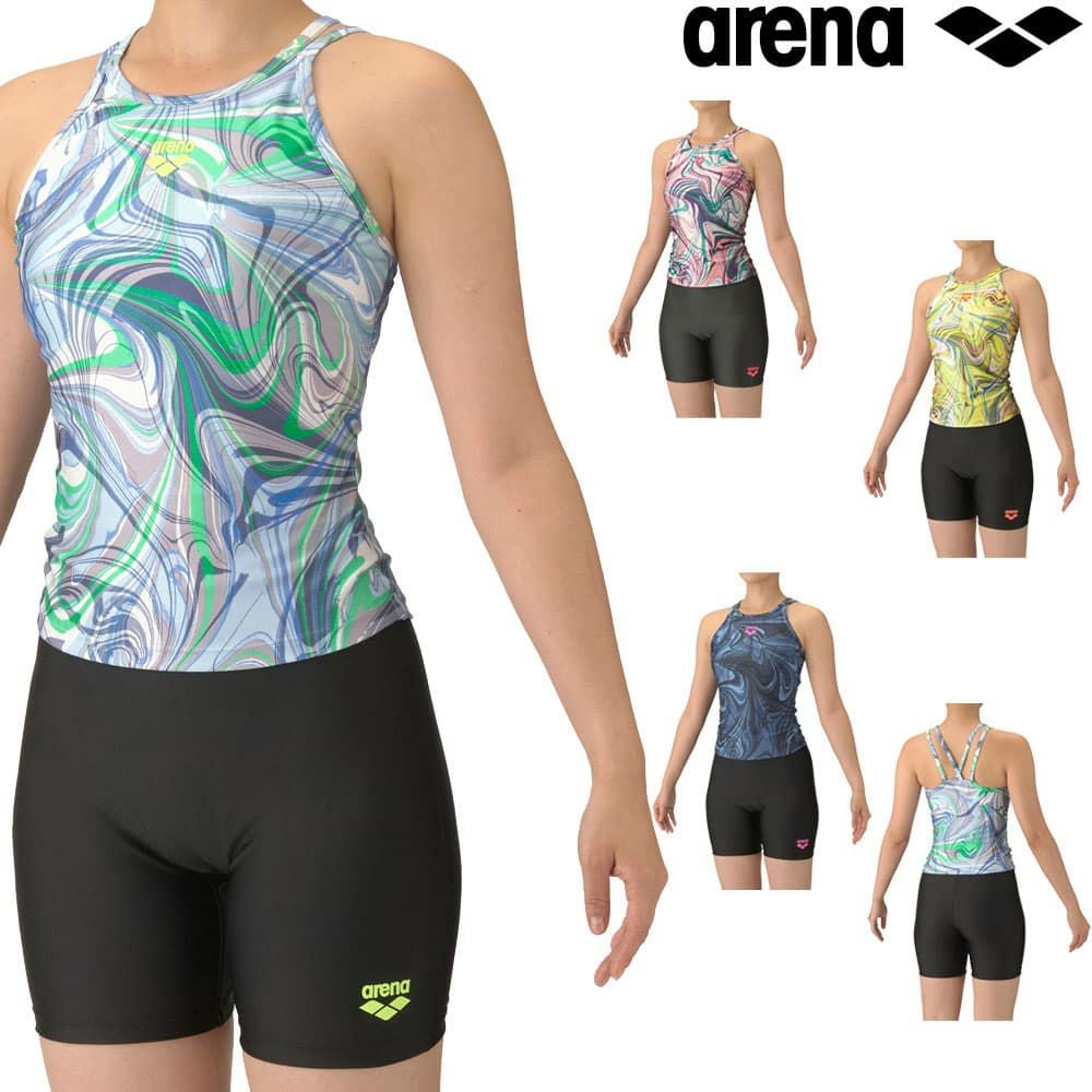 アリーナARENAフィットネス水着レディースフィットネスセパレーツミドルレッグ差し込みパッドパッド付き2025年秋冬モデルAS5FWF50L