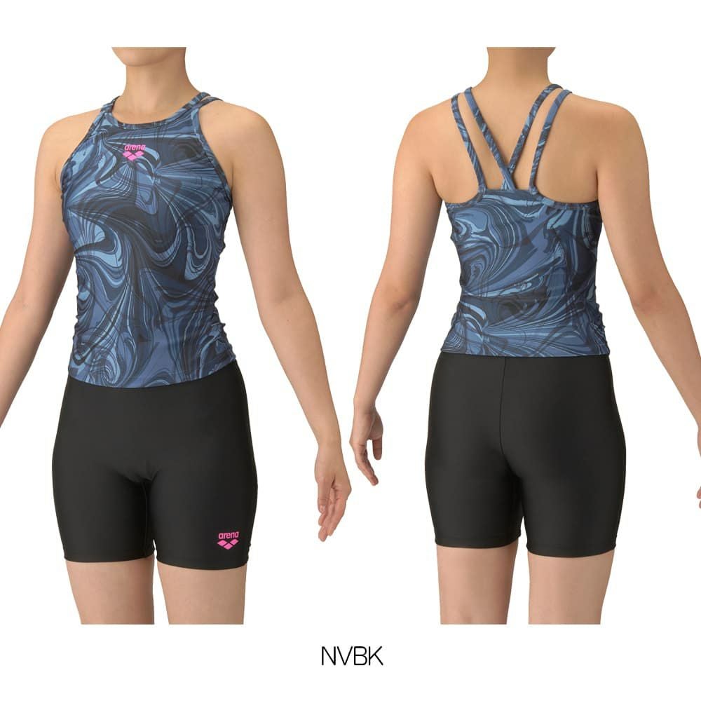 アリーナARENAフィットネス水着レディースフィットネスセパレーツミドルレッグ差し込みパッドパッド付き2025年秋冬モデルAS5FWF50L