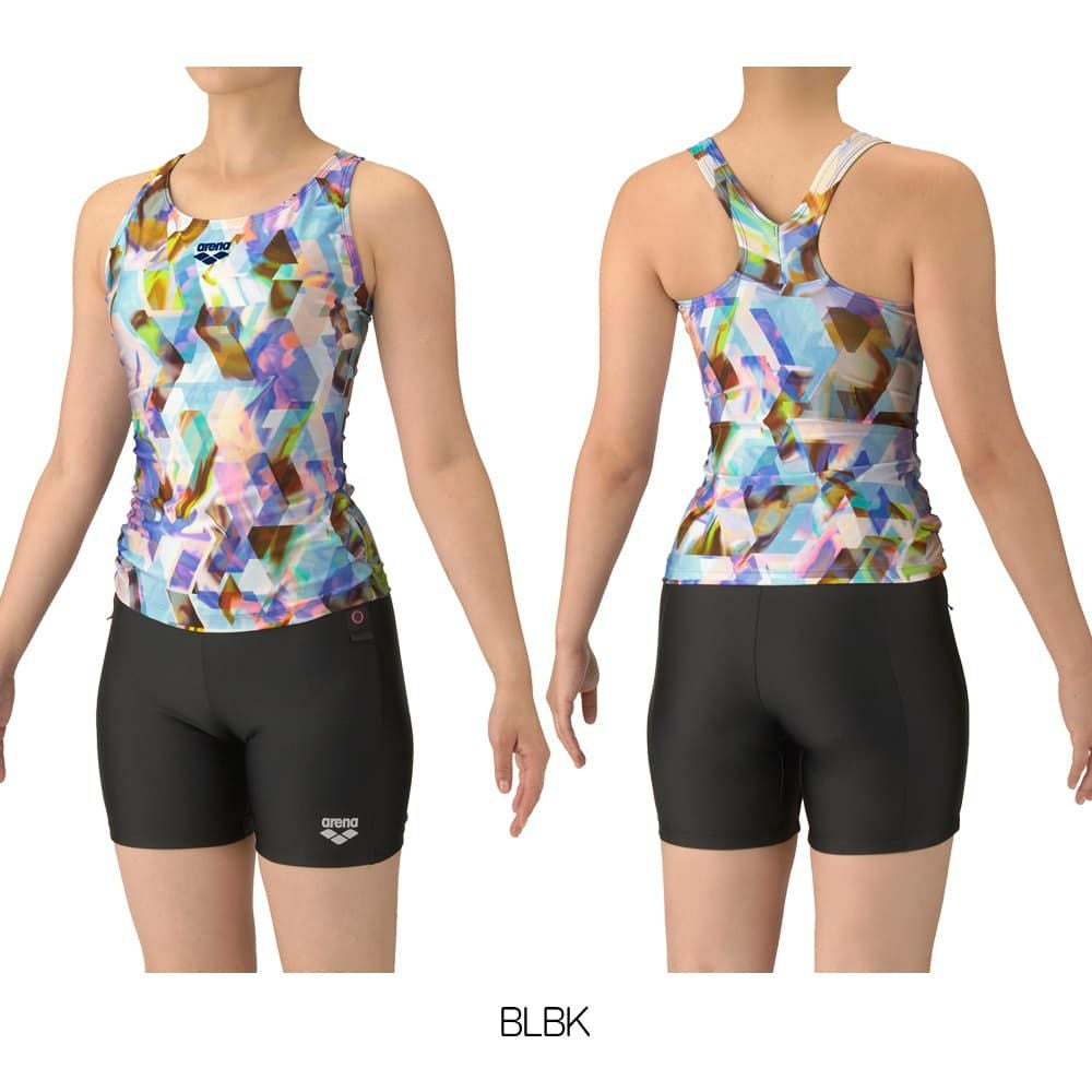 アリーナARENAフィットネス水着レディースフィットネスセパレーツYバックミドルレッグ差し込みパッドパッド付き2025年秋冬モデルAS5FWF56L