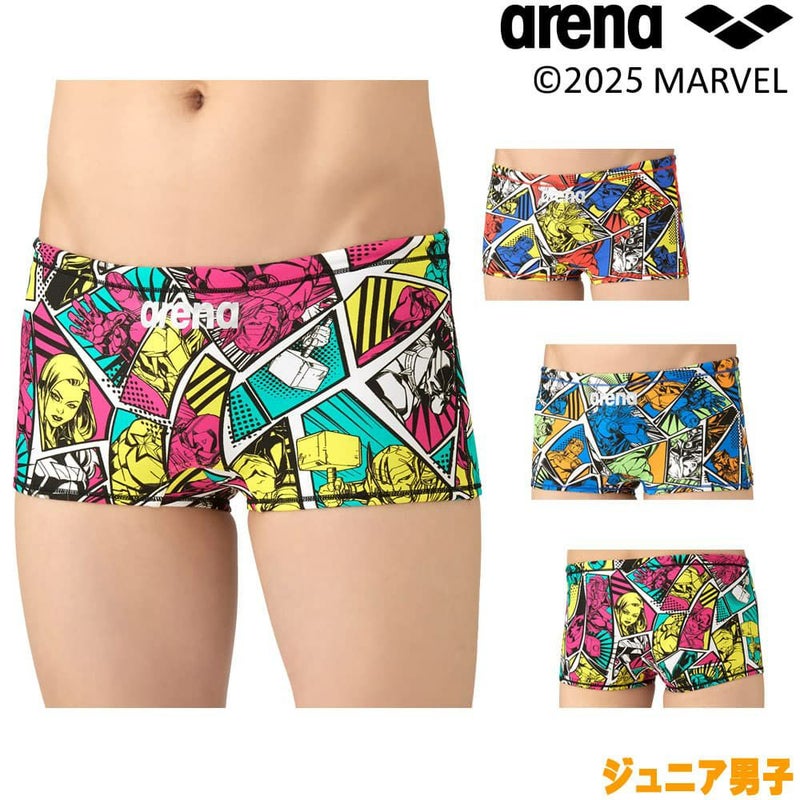 アリーナARENA競泳水着練習用水着ジュニア男子トレーニングスパッツショートレッグMARVELマーベルタフスーツ競泳練習水着2025年秋冬モデルAS5FWM51B